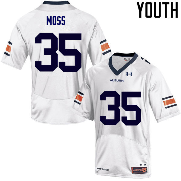 Youth Auburn Tigers #35 James Owens Moss College Football Jerseys Sale-White - Click Image to Close